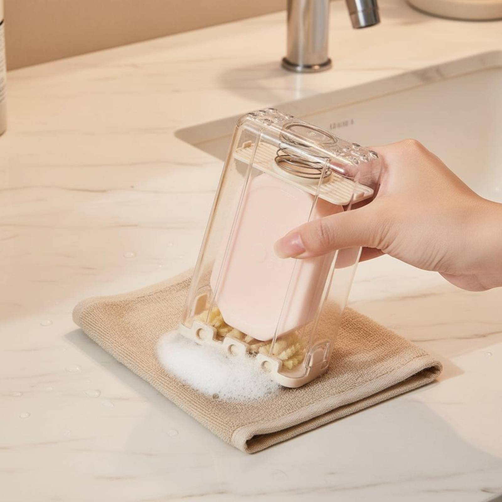 Zeepbakje met borstel, flexibe - Quick Soap Making recensie en prijs